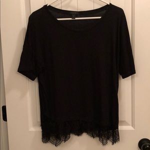 Black Lace J Crew T-shirt
